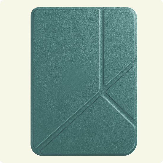 Hoesje Geschikt voor Kobo Clara Colour Hoes Bescherm Hoesje Case Sleep Cover Trifold Met Screenprotector - Hoes Geschikt voor Kobo Clara Colour Hoesje - Donkergroen van Echt-Hoesje — afbeelding 5