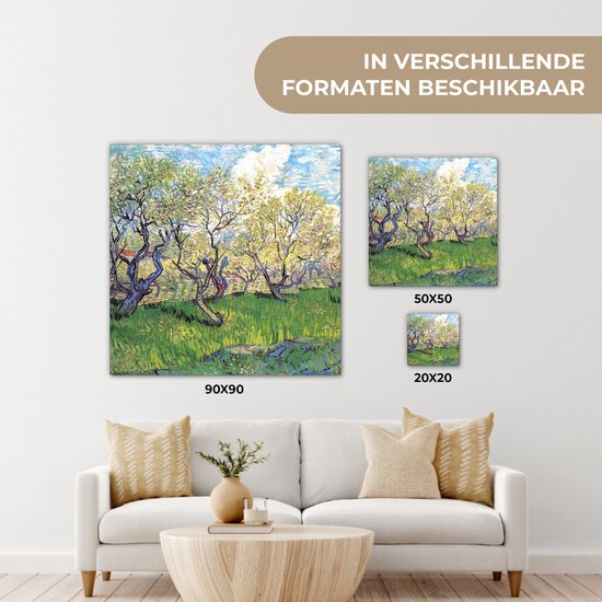 Tableau sur toile Verger avec pruniers en fleurs - Vincent van Gogh - 20x20 cm - Décoration murale