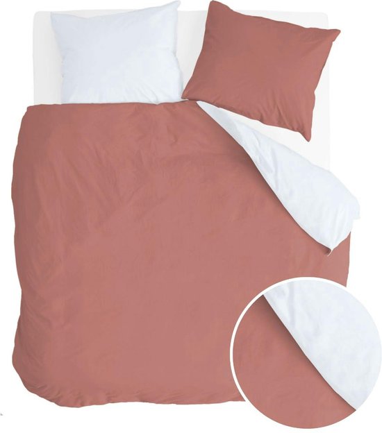 Byrklund Dekbedovertrek Side Way - 200x220 - 100% Katoen - Terra / Wit van Merkloos — afbeelding 4