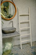 Teakea - Houten Decoratie Ladder Whitewash 50x5x175 cm - Witte Houten Handdoekladder