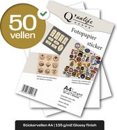 Q’ualife® Stickervellen A4 – Sticker Papier voor Printer – Sticker Papier A4 – Foto Papier A4 – Papier Zelfklevend 50 vellen – Glossy Afwerking
