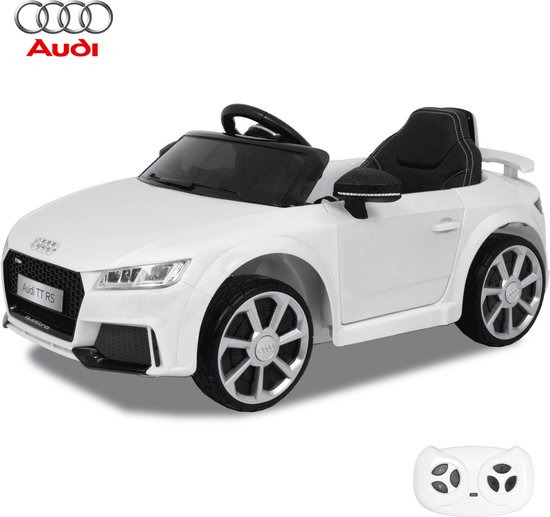 Foto: Audi tt rs elektrische kinderauto wit 12v accu 1 tot 6 jaar mp3 speler