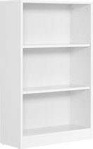 Rootz Chipboard Bookshelf - White Storage Rack - Large Display Stand - Sturdy Organizer - 24cm x 60cm x 93cm