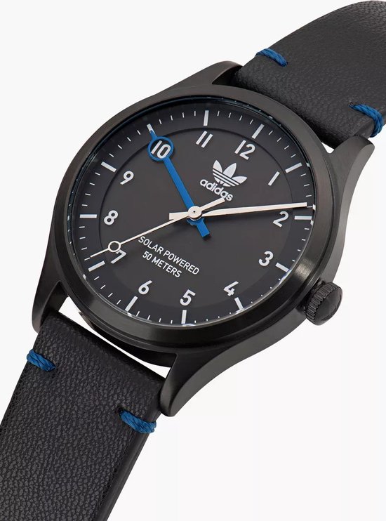Adidas Originals Project One Steel AOST23046 Horloge - Leer - Zwart - Ø 39 mm