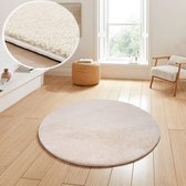 Flycarpets Rond Malaga Wasbaar Vloerkleed - Creme - 200x200 cm