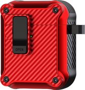 Mobigear Hoesje geschikt voor Apple AirPods 1 Hardcase Hoesje | Mobigear Racing Clip - Rood