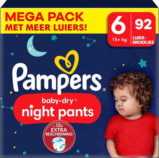 Foto: Pampers baby dry night pants maat 6 mega pack 92 luierbroekjes