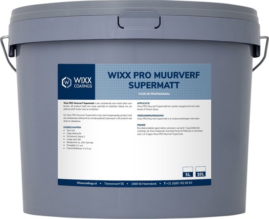 Peinture pour les murs Wixx PRO Supermatt - 5L - Wit
