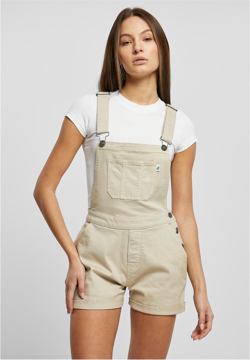 Urban Classics Organic Short Tuinbroek/dungaree XXL Gebroken Creme