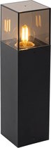 QAZQA danemark - Lampe d'extérieur sur pied moderne | Lampadaire pour extérieur - 1 lumière - H 30 cm - Zwart - Éclairage extérieur