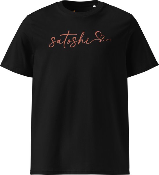Satoshi Love - Bitcoin T-shirt - Unisex - 100% Biologisch Katoen - Kleur Zwart - Maat XL | Bitcoin cadeau| Crypto cadeau| Bitcoin T-shirt| Crypto T-shirt| Crypto Shirt| Bitcoin Shirt| Bitcoin Merch| Crypto Merch| Bitcoin Kleding
