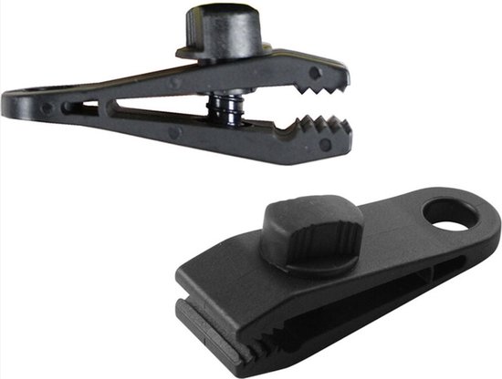 CHPN – Zeil straktrekken – Clips om zeil of tapijt strak te trekken – Camping – Outdoor – 4 stuks – Zwart – clipjes – Vakantie – Tent