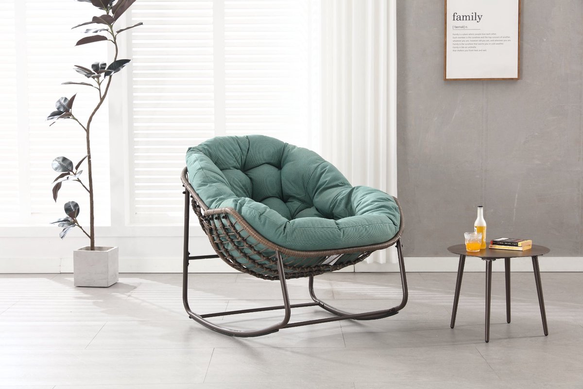 Maileg Poppenhuis Schommelstoel Rocking Chair Mouse Dark Green