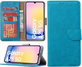 Hoesje geschikt voor Samsung Galaxy A25 bookcase met pasjeshouder - Blauw