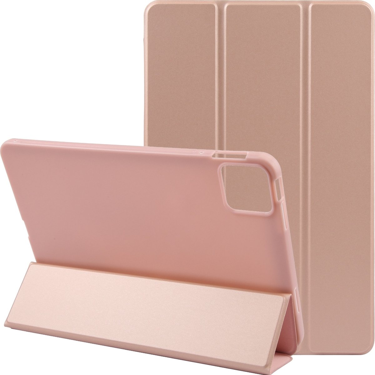 Mobigear Tablethoes geschikt voor Apple iPad Pro 13 Inch (2024) Hoes | Mobigear Tri-Fold Gel Bookcase - Roségoud