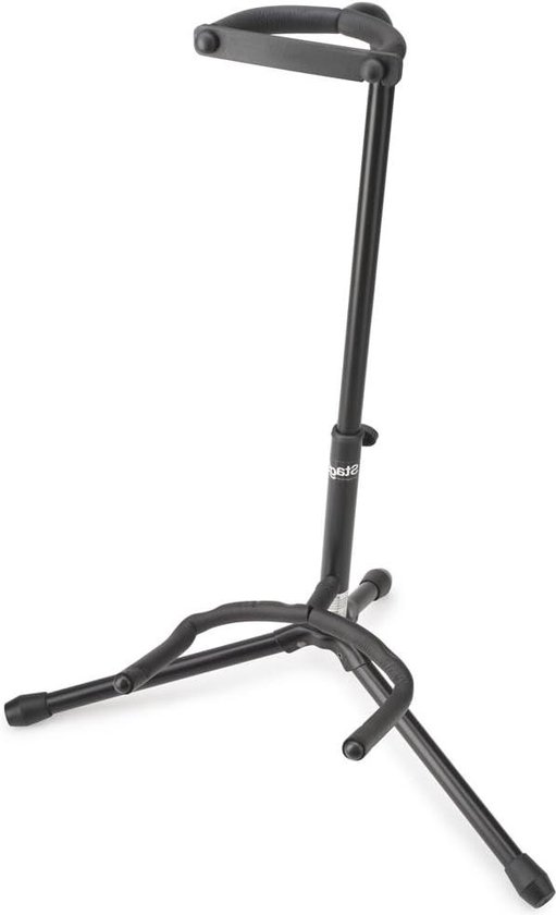 Supporto Per Chitarra Treppiede Stagg SGA100BK - Nero, Altezza Regolabile 65-70 Cm, Pieghevole