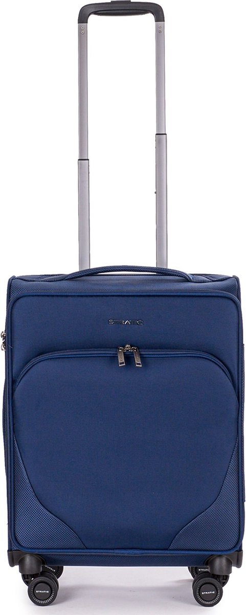 STRATIC Mix - zachte koffer - handbagage - 55x40x20cm - 1,95 kg - Dark Blue