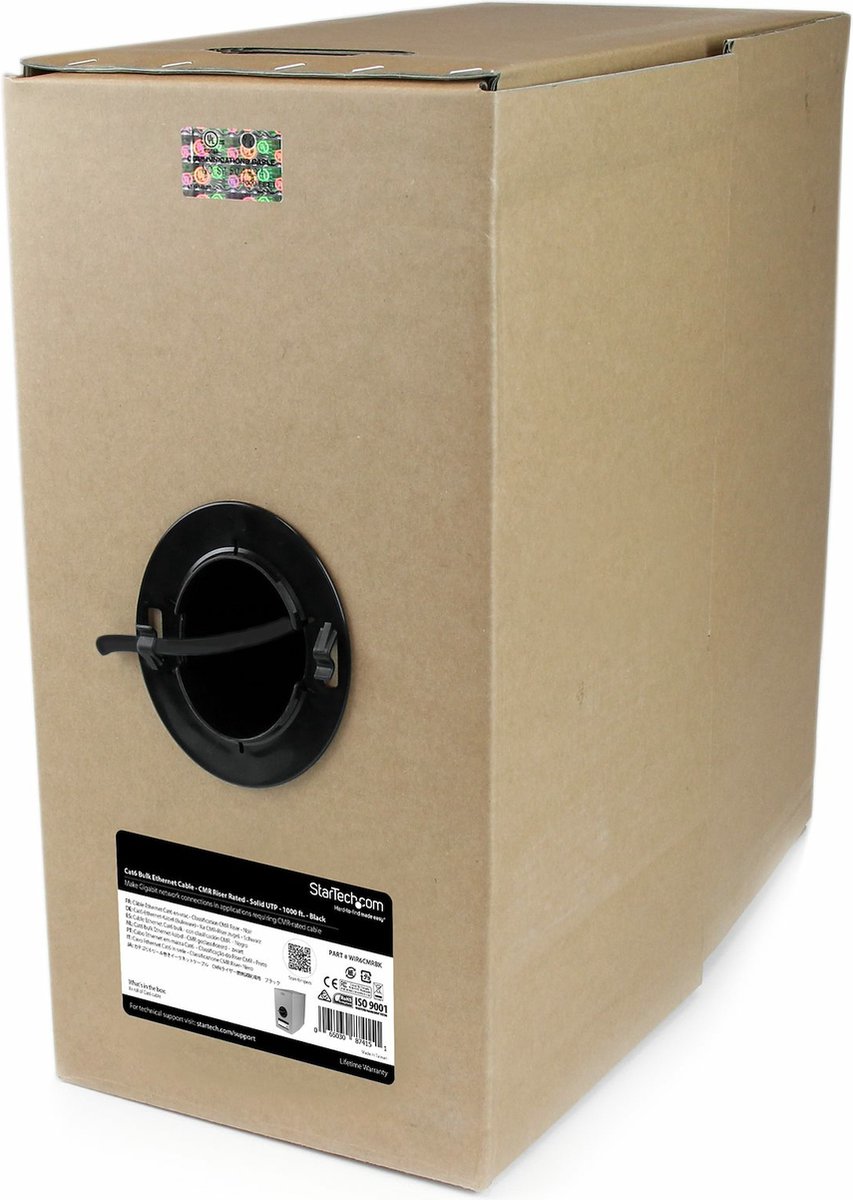 StarTech.com WIR6CMRBK 304.9m Cat6 Zwart netwerkkabel