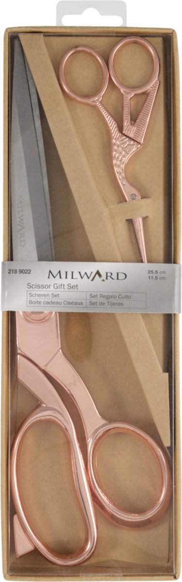 Milward Set Stoffenschaar (25,5cm) & Borduurschaar (11,5cm) Rosé