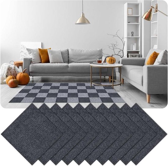 Tapijttegels zelfklevend - 30 x 30 cm - antislip - vloertapijt tegels