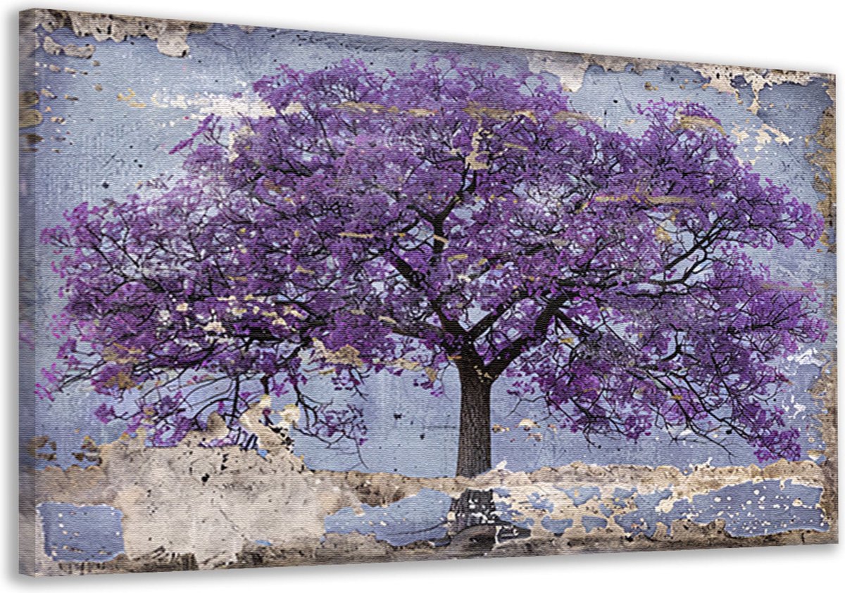 Boom portret - Natuur portret - Canvas schilderij Achtergrond - Woonkamer decoratie indust
