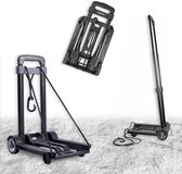 Bol.com Extreem lichte inklapbare handwagen - telescopische handgreep 45 tot 96 cm + elastisch koord - inklapbare aluminium trol... aanbieding