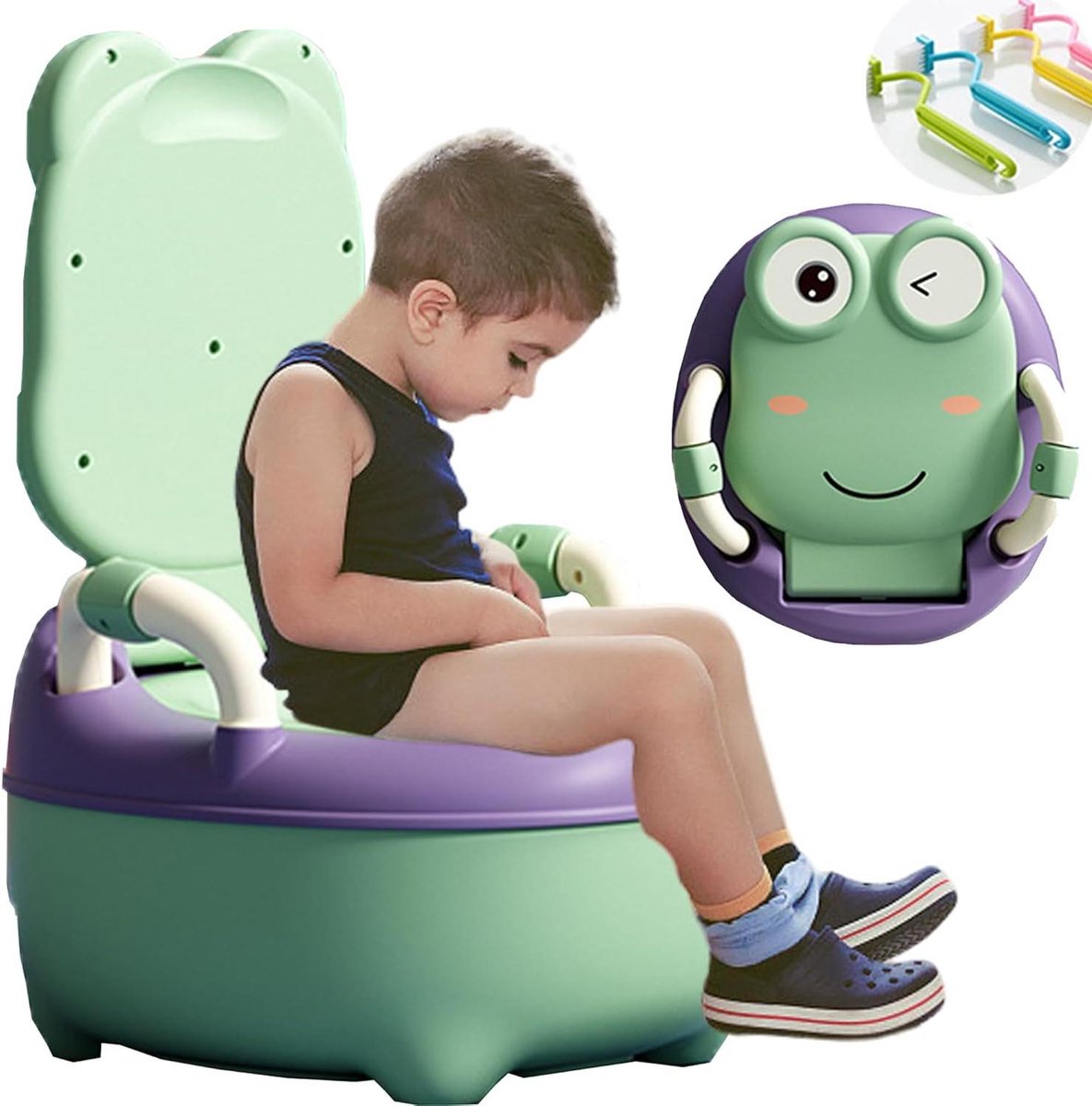 Goedkoopste Potje Peuter Potty Training Toilet Seat- Toilet voor Jongens en Meisjes met Spatbescherming - Fun Kids Toilet met 1 Borstel - Moedig Praktijk voor Baby Kinderen Potje Peuter