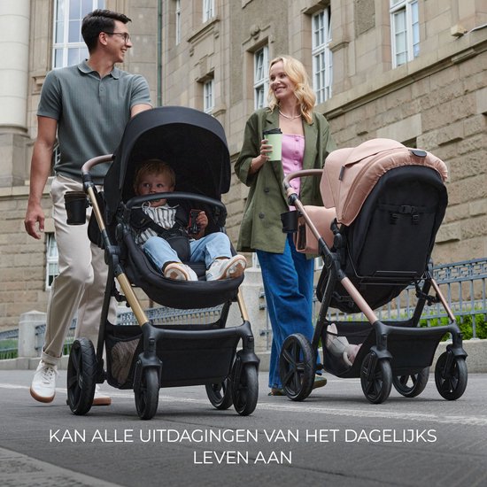 Kinderkraft MOOV 2 - 3-in-1 Kinderwagen - Wandelwagen en kinderwagen - Grote lekbestendige wielen - TRAVEL SYSTEM met MINK PRO i-Size autostoeltje - Vergrote kap UPF50+ - Accessoires: bekerhouder, muskietennet, regenhoes, tas - Grijs van Kinderkraft — afbeelding 5