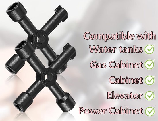 Lot De 2 Clés De Robinet à 4 Voies En Acier Argenté Pour Robinet De Tuyau