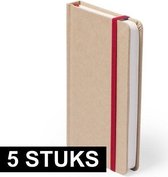 5x Luxe schriften rood elastiek A6 formaat - notitieboekjes