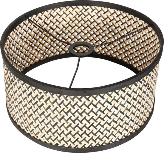 Steinhauer kappen Lampenkappen - zwart - hout - 40 cm - E27 fitting - K1068BS