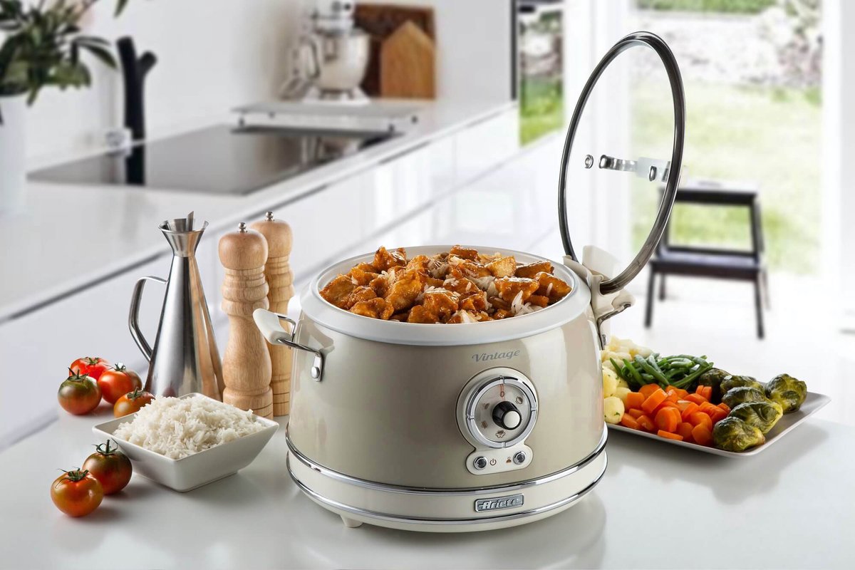 Ariete 2904/03 - Vintage Slowcooker - XL Rijstkoker - 3.5 Liter inhoud - 700 Watt - warmhoudfunctie - Beige – foto 3