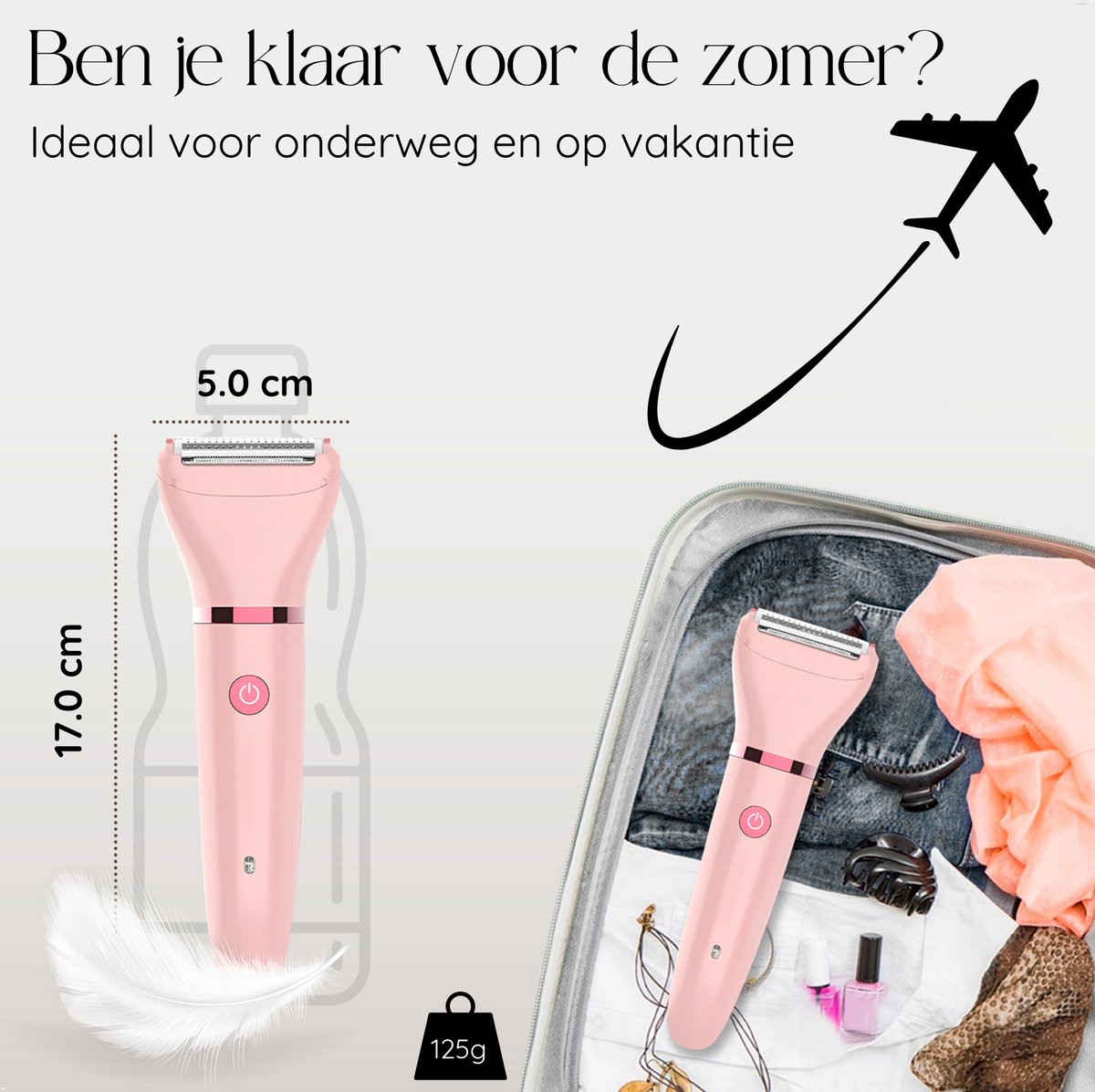 2-in-1 Ladyshave Gezicht - Oksels - Benen - Bikinilijn - Sansbeauté® - Scheerapparaat Vrouw - Ontharingsapparaat Electrisch Ontharen - Gezichtsontharing Dames - Trimmer Vrouw - Ladyshaves Bikini - USB Oplaadbaar — afbeelding 7