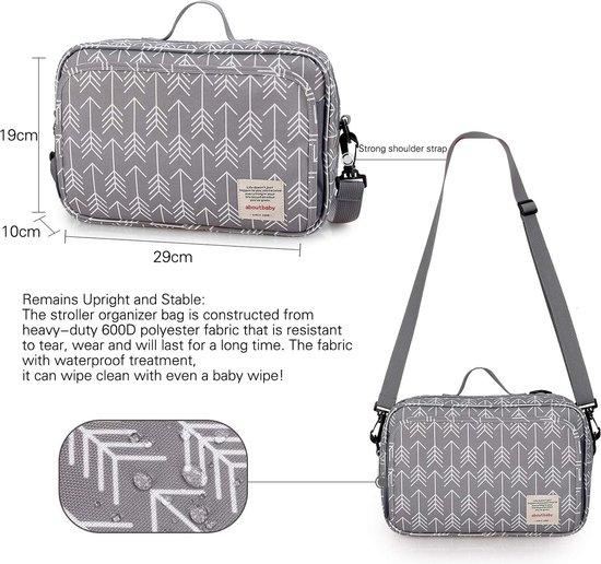 Bable Kinderwagen Organizer, Halter für tiefe Flasche, große Kapazitäten