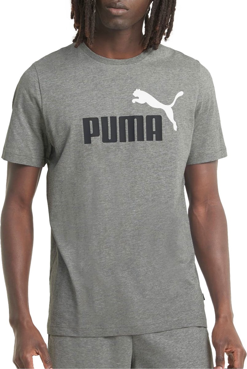 Puma Essentials+ Logo Shirt Heren Grijs