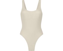 Hunkemöller Dames Badmode Badpak Shaping Crinkle - Zwart - maat 38