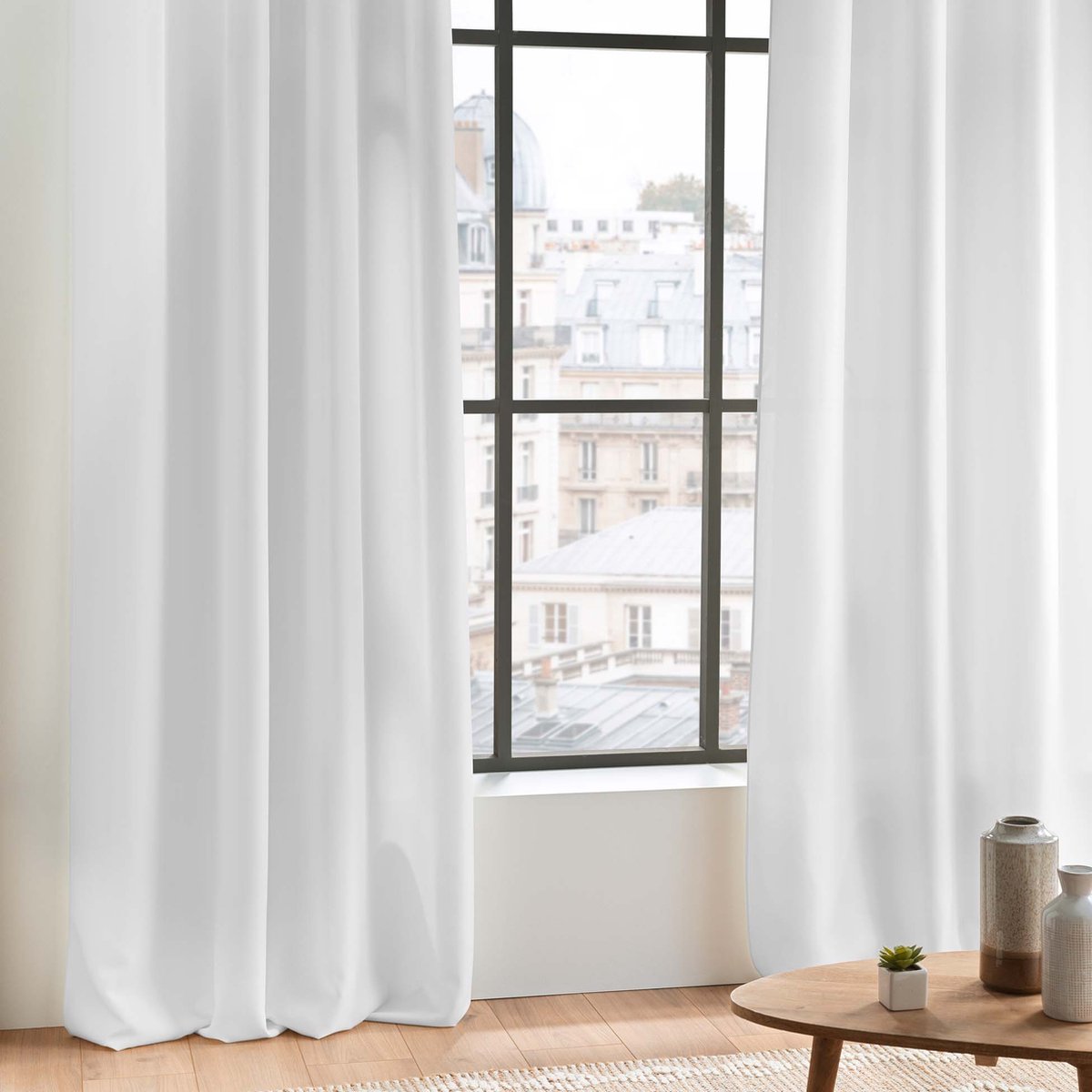 Wicotex - Gordijnen - Kant en klaar - Met ringen - 140x280cm - Wit - 2stuks