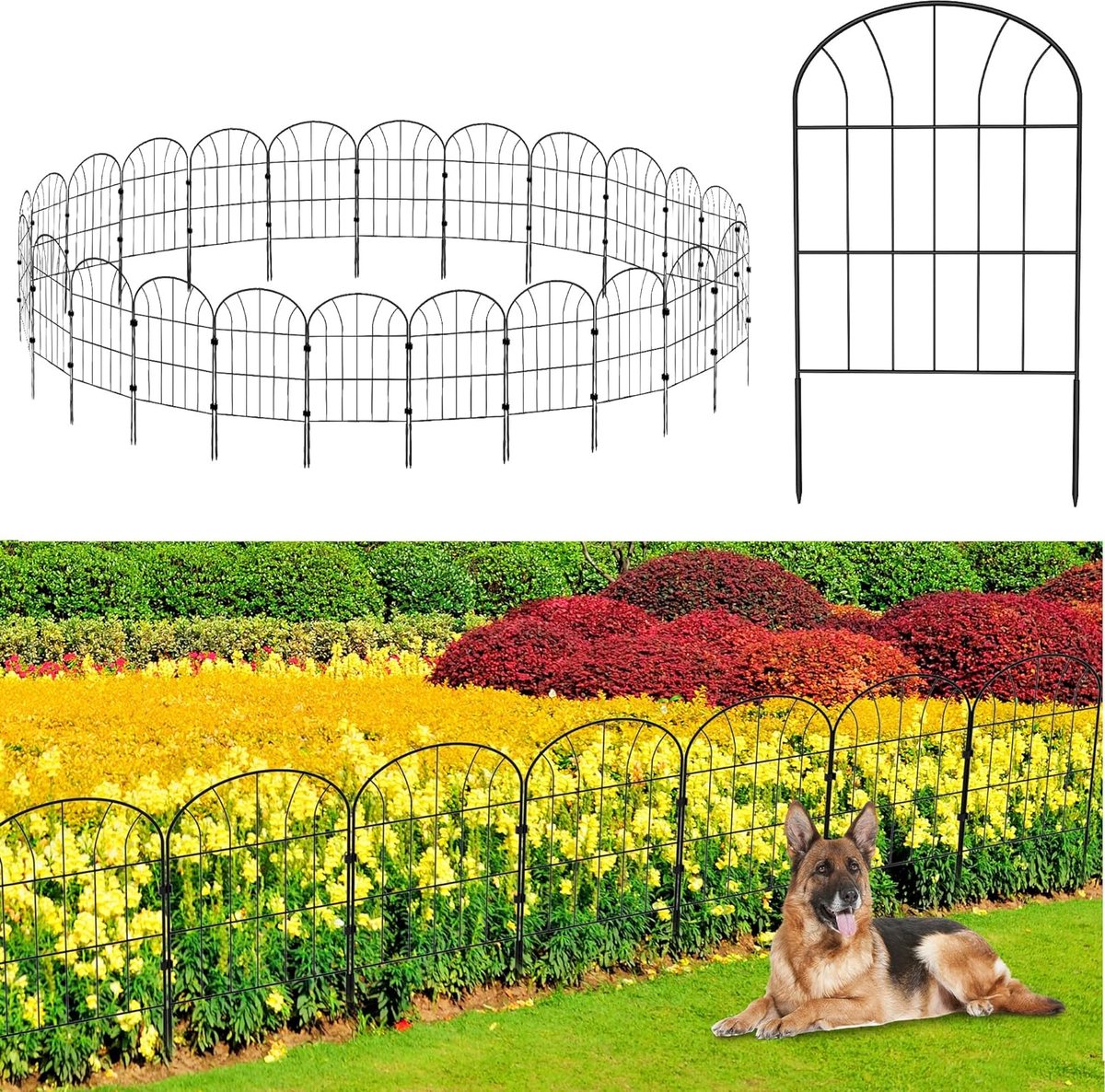 Decoratieve Metalen Tuinafscheiding 25 Stuks Verstelbare Tuinrand voor Bloembedden en Dieren