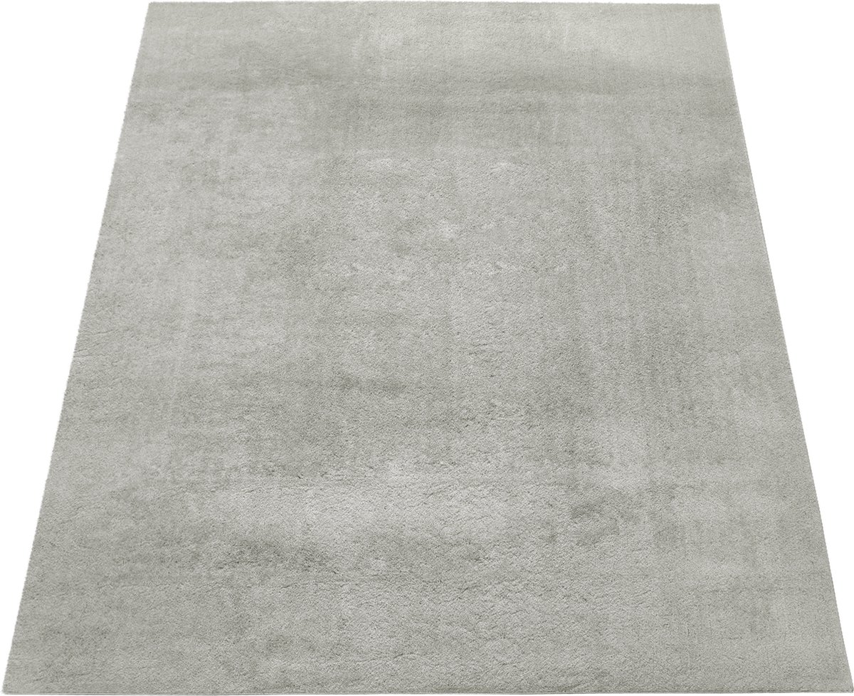 Paco Home Woonkamer Tapijt Kunstbont Zacht Wasbaar Modern Elegant Makkelijk te Onderhouden Effect Bont Uni Glanzend Fluffy Kortpolig, Maat:160x220 cm, Kleur:Beige