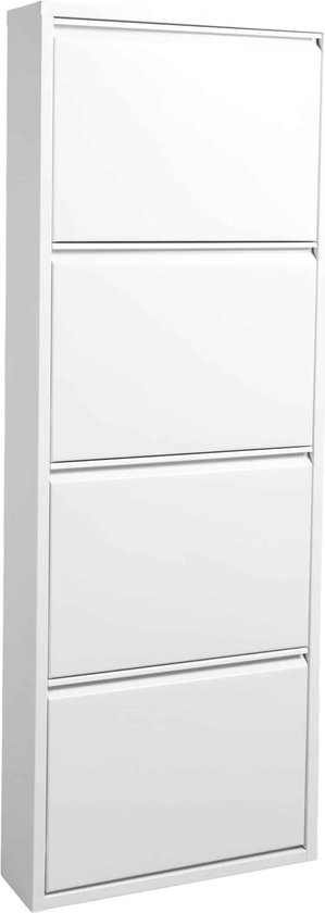 Milton & Oldbrook Trim Ladekast – 4 Laden – Wit – 60x30x100 Cm – MDF – Voor Slaapkamer, Hal Of Kantoor