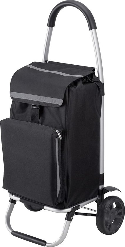 Boodschappentrolley Meister 6816800 - 54 liter - extra grote banden - koelvak - afneembare tas - regenbestendig - ophanging voor winkelwagen - opvouwbare shopper Folding Shopping Trolley