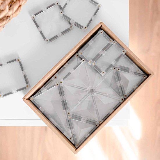 CONNETIX - Magnetisch Tegels - Transparante Startpakket - 34 Stuks - Magnetisch Speelgoed