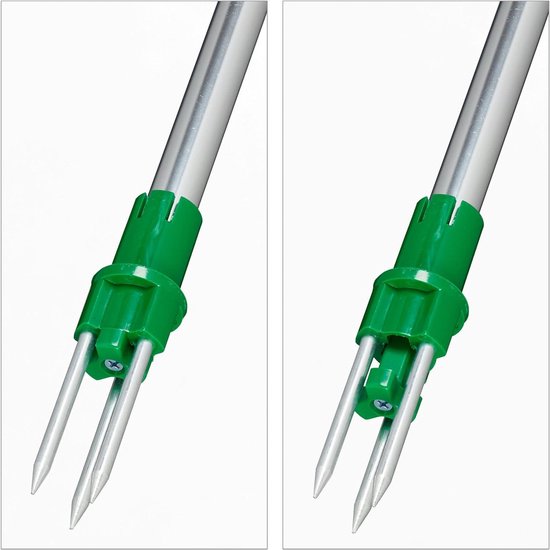 Onkruidtrekker met tuinafvalzak - Waterdicht - Onkruidsteker met lange steel 99 cm - Groen weed cutter van Kinzo Garden — afbeelding 4