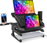 Aulumu G07 Pop-up Poten Laptopstandaard, Super Draagbare Koelende Laptopstandaard, Ergonomische Laptopverhoger voor Bureau voor MacBook, Alle Laptops, Tablets, 8-20''laptops, Zwart