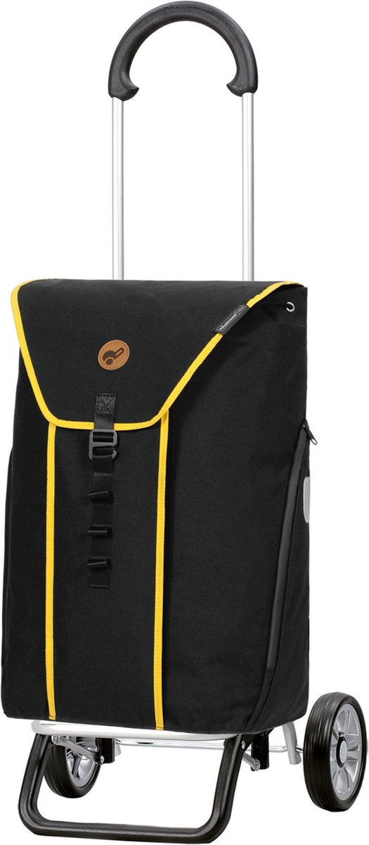 Andersen SHOPPER MANUFAKTUR Boodschappentrolley Scala Shopper Plus Bahne Yellow Zwart 103cm
