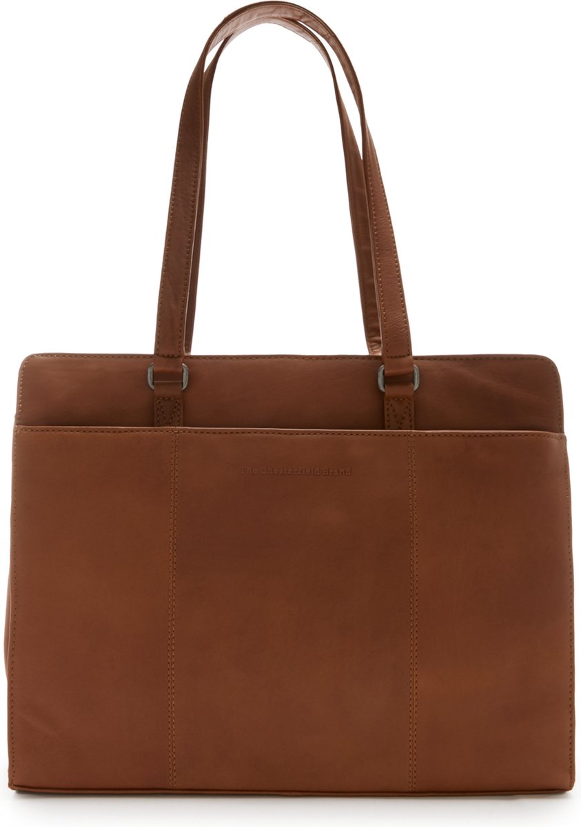 The Chesterfield Brand Laptoptas / Werktas - Dames - 15 inch - Leer - Waxed Pull Up - Cognac