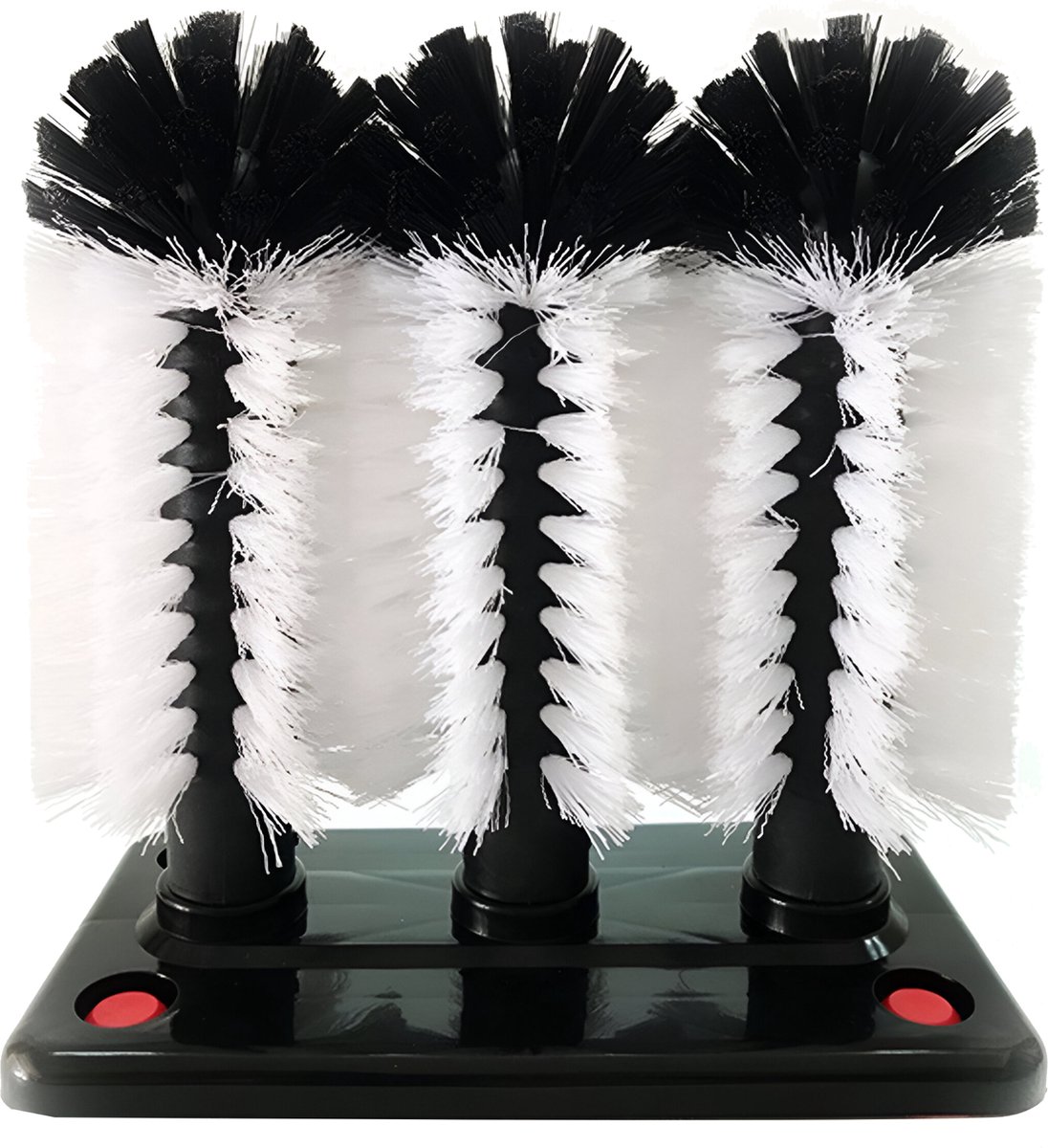 Goedkoopste Somstyle 3-Delige Spoelborstel met Zuignappen - 18.5 x 9.5 x 19.5 CM - Glazenborstel - Afwasborstel - Zwart / Wit