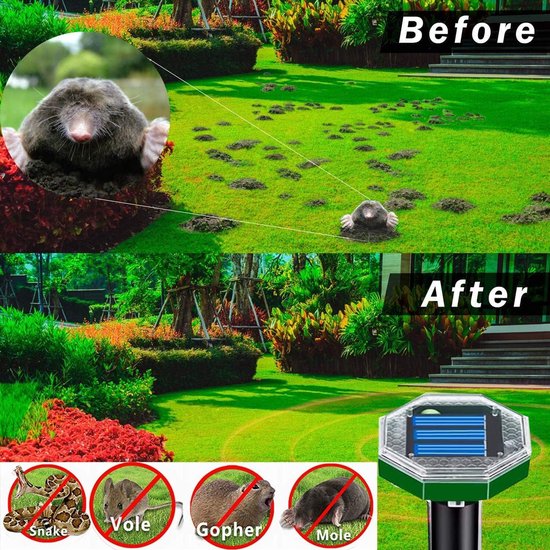 Répulsif Taupe Ultrason Solaire, Répulsif Serpent Ultrason Lot De 4