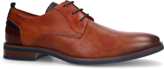 Van Lier - Homme - Chaussures à lacets en cuir cognac - Taille 43