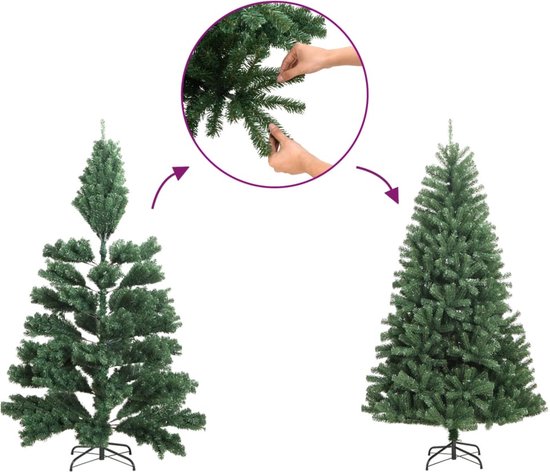 Kunstkerstboom met scharnieren 300 LED's en sneeuw 210 cm